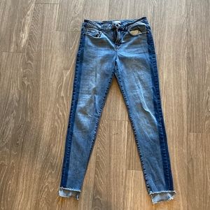 Abound Blue Womens Stripe Hem Skinny Jeans size 28